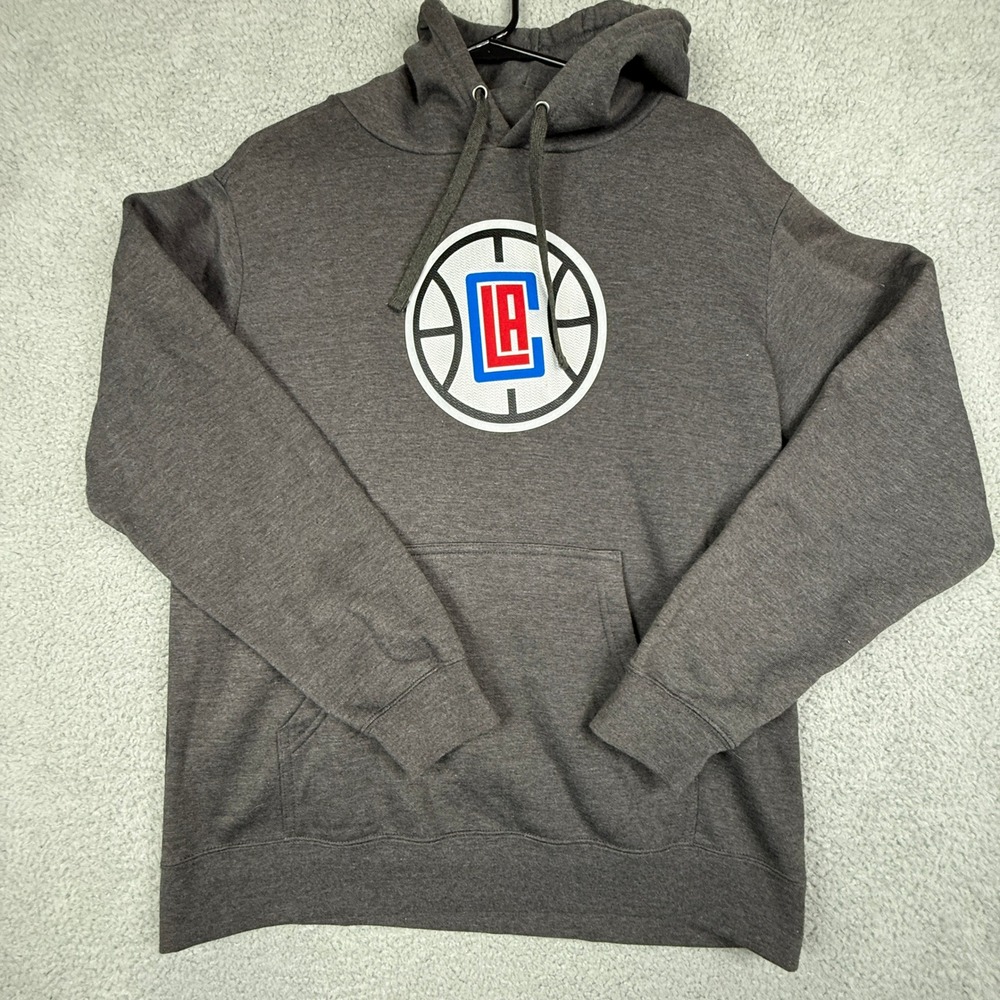 Los Angeles Clippers NBA Fanatics Hoodie Pullover Gray Mens Large L